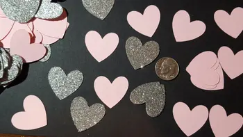 

Pink and Silver Bridal Shower Decor- Baby Shower Decor Table decor scrapbook Confettis