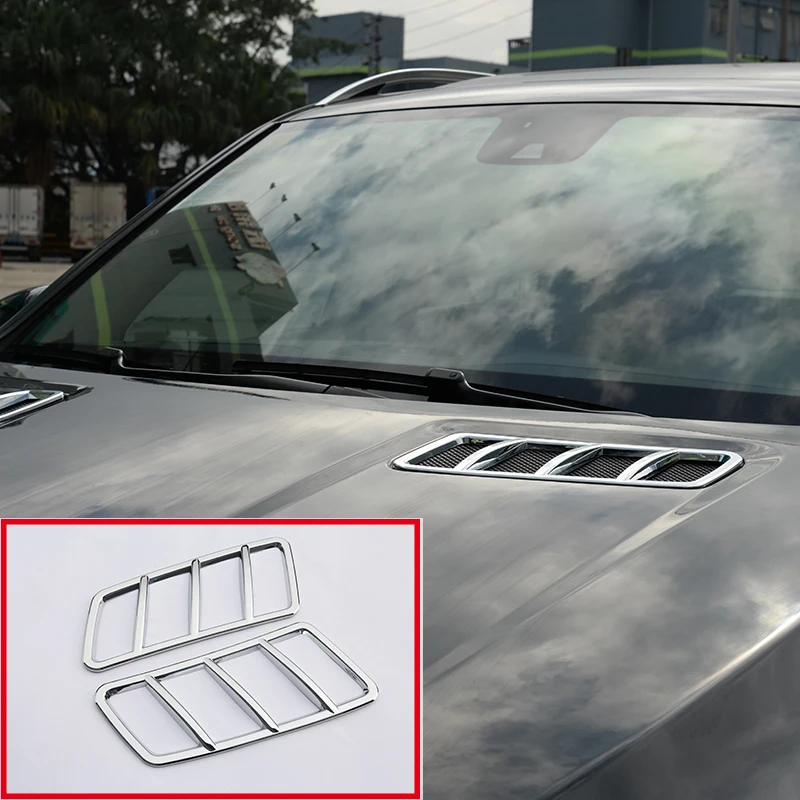 

Аксессуары для автомобилей Mercedes Benz ML GL GLE GLS w166 2013-2017 хромированные наклейки на крышу двигателя из АБС-пластика 2 шт. ярко-серебристые