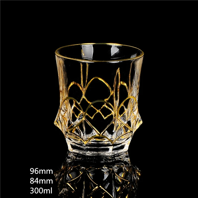 Хрустальный стакан для виски с широким золотым ободком, стакан для напитков, стакан для виски, стакан для вина, стакан для бара, стакан для вина - Цвет: Style 7