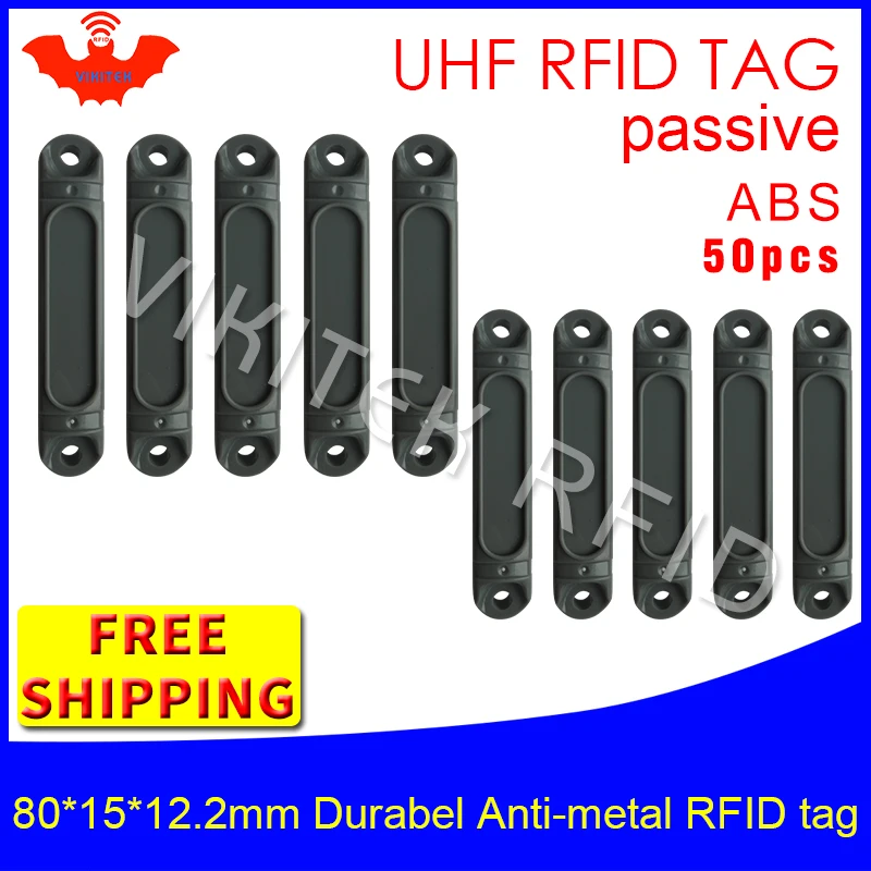 UHF RFID Анти-металлическая бирка 915 м 868 м Impinj M4QT 50 шт. Прочный ABS Литье Чугуна смарт-карты пассивные RFID метки