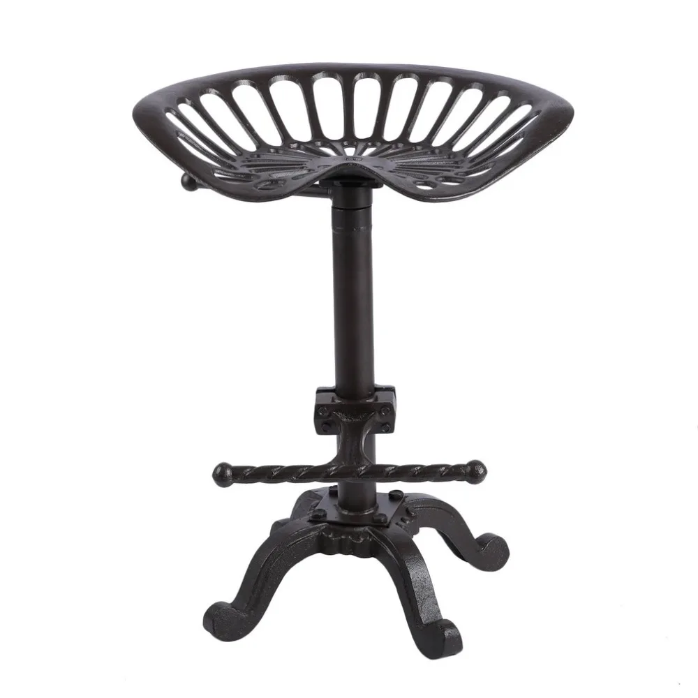 

Vintage Tractor Seat Bar Stool Rustic Cast Iron Chair Adjustable Height Swivel Barstool Industrial Style Chair