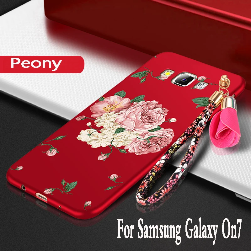 

For Samsung Galaxy on7 Case silicone luxury 3D flowers mobile phone cover For samsung galaxy on7 g600 g6000 back Cover TPU Soft