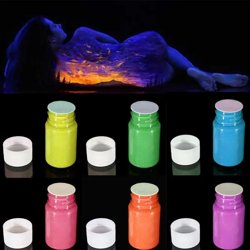 

1Pcs Facial Painting Luminous Makeup Fluorescent Body Paint Glow in The Dark Pigments Face Body Tattoo Body Art Makeup Tools
