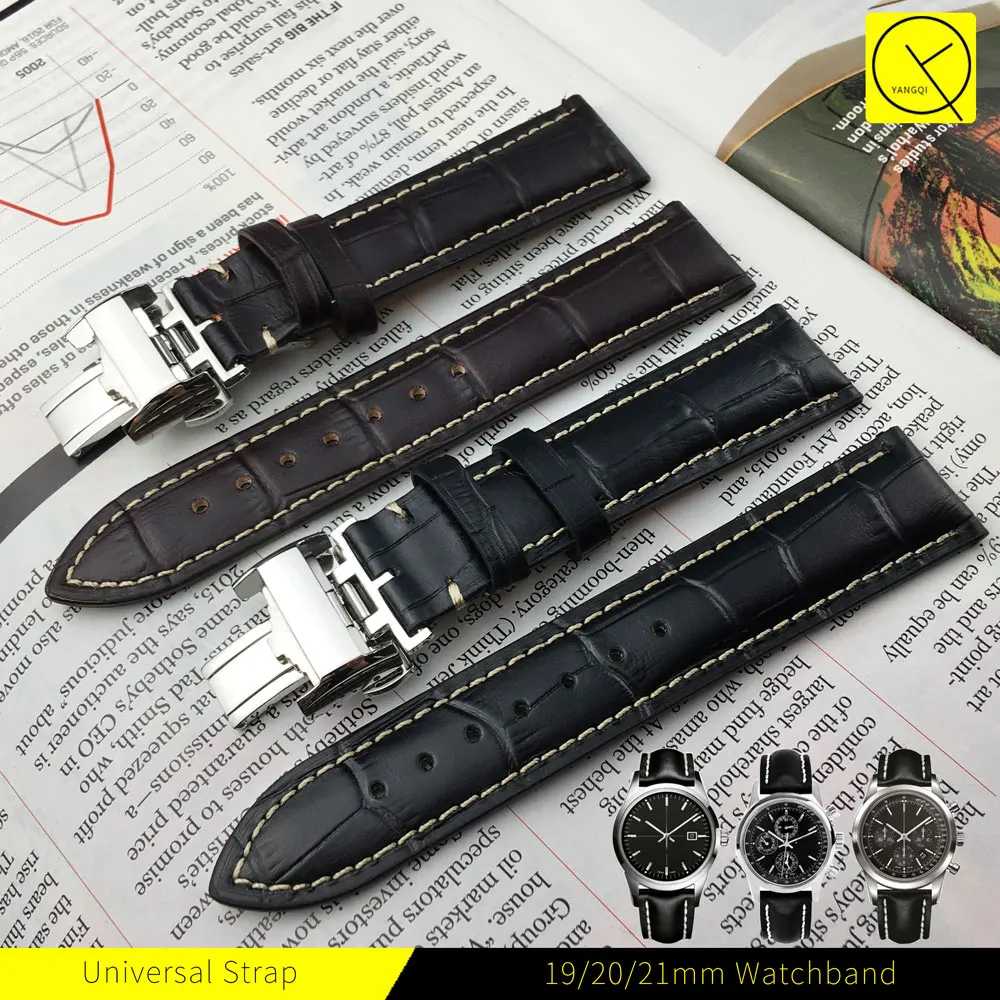 

Calf Genuine Leather Yellow Watchband 13/18/19/20/21mm Watch Strap Band for Longines Watch L2 Master Collection L3/L4 +Tools