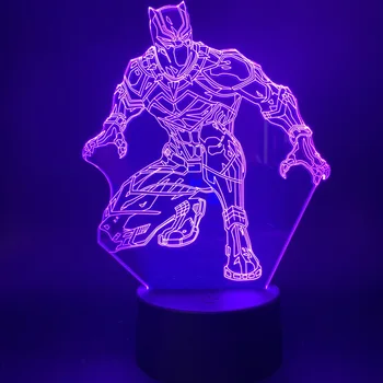 

3d Led Night Light Superhero Black Panther Action Figure for Office Room Decor Nightlight Gift for Kids Child Table Lamp