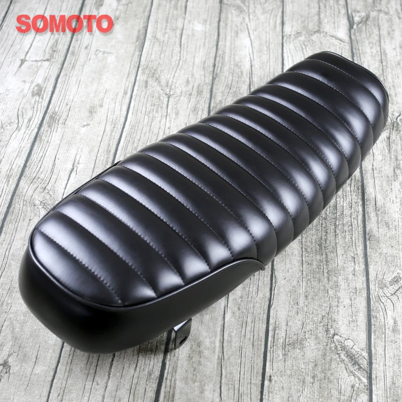 

640mm Universal Vintage Motorcycle Stripe Seat Cover Flat Brown Black Motorbike Seat Cushion