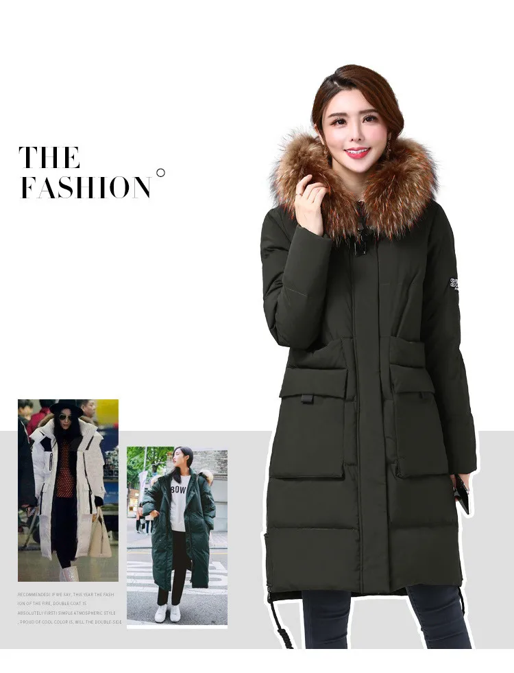  2019 Winter New Down Jacket Brand Women's Winter Jackets Big Fur Collar Ladies Down Jacket Thick Warm Winter Woman COats M-2XL  (21)