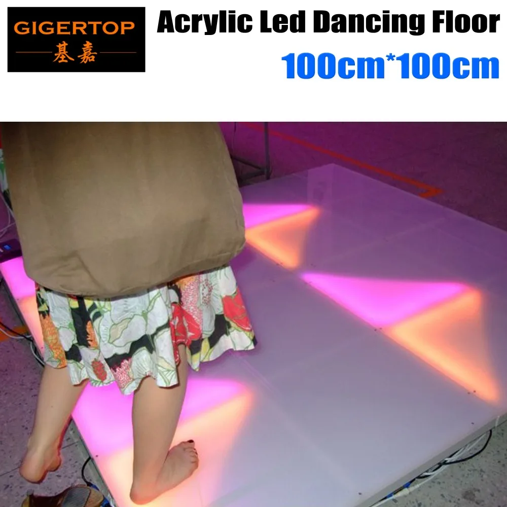 TIPTOP 1M*1M Led Dance Floor DMX 512 RGB Full Color Led Wedding Acrylic Plexiglass Dance Panel for Party Garden Hotel Decoration