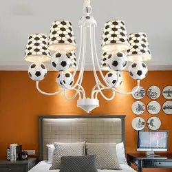 Создание мультфильм люстра с футбольной символикой мальчик спальня детская комната лампа индивидуальный Декор защита глаз светодиодный