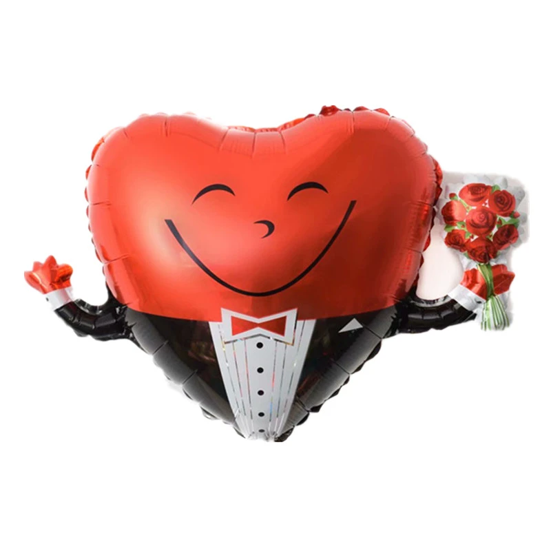 Joyeux Mr Marie De Dessin Anime Ballon A Helium En Forme De Cœur Decor De Fete D Anniversaire De Mariage Saint Valentin Aliexpress