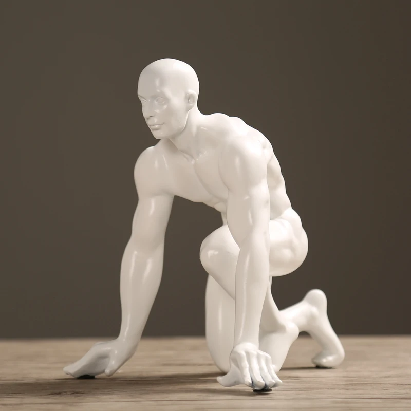 Modernas Abstractas Resina Sportsman Figura Escultura Estatua Hogar Decoración 