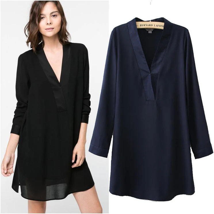 black chiffon tunic dress