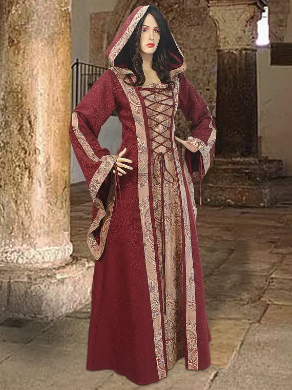 Abito medievale Maid Marian Costume Tavern Cameriera Abbigliamento donna in Abito medievale Maid Abito medievale Maid Marian Costume Tavern Cameriera Abbigliamento donna in Abito medievale Maid