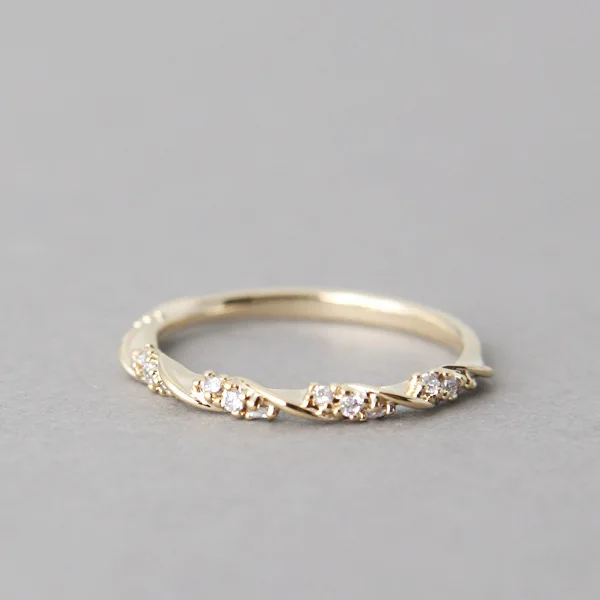 Hign качество серебро, золото, розовое золото цвет твист классический кубический цирконий обручальное кольцо для женщины девушки Австрийские кристаллы подарок кольца