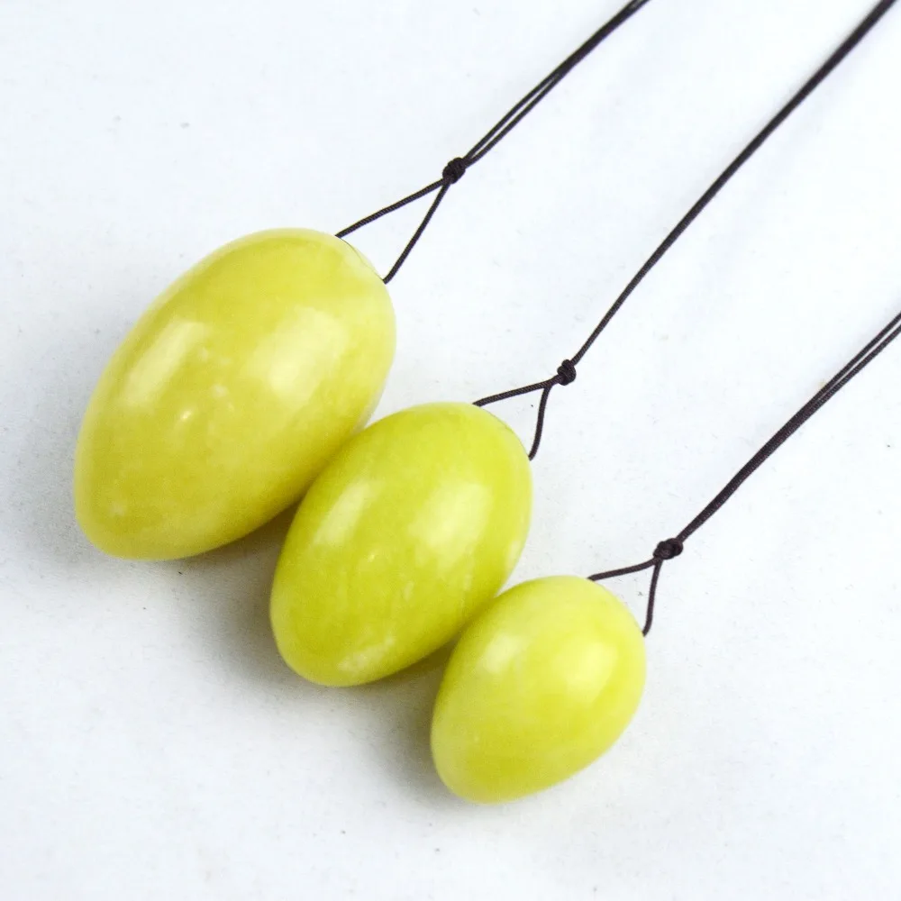 1 Set natural jade egg with brown string for kegel exercise pelvic floor muscles vaginal exercise yoni egg ben wa ball 1 Set natural jade egg with brown string for kegel exercise pelvic floor muscles vaginal exercise yoni egg ben wa ball