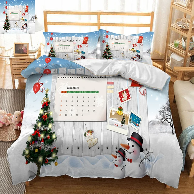 Bed Set Luxury Twin King Queen Bedding Sets Bedsheet Pillowcase Bed Set Luxury Twin King Queen Bedding Sets Bedsheet Pillowcase Duvet Cover Beautiful Christmas Tree Decorate Bedroom