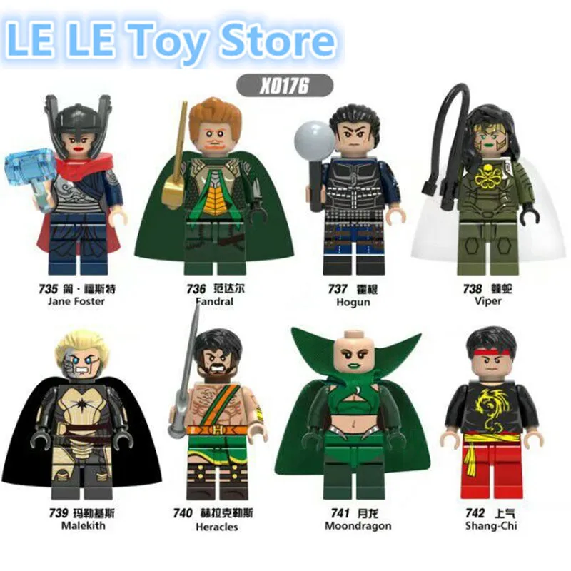 8pcs/lot X0176 Super Heroes Jane Foster Fandral Hogun Viper Malekith Heracles Shang-Chi Moondragon Building Blocks Baby Toys baby-building-blocks : image 8pcs/lot X0176 Super Heroes Jane Foster Fandral Hogun Viper Malekith Heracles Shang-Chi Moondragon Building Blocks Baby Toys baby-building-blocks