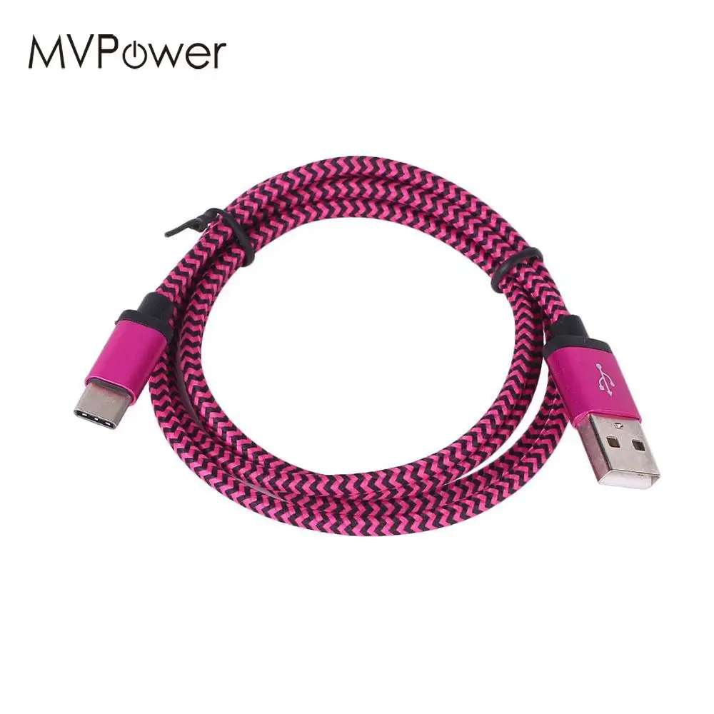 Mvpower مزدوجة 1 متر النايلون مضفر USB-C نوع c 3.1 إلى مضفر شحن مزامنة بيانات كابل الحبل كابلات عالية السرعة شاحن سريع