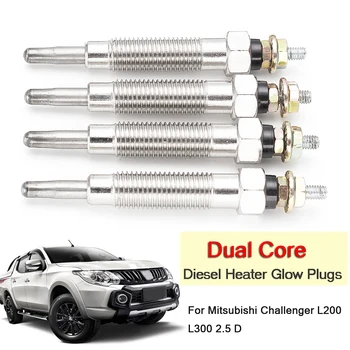 

4Pcs/Set Car Dual Core for Diesel Heater Glow Plug For Mitsubishi Challenger L200 L300 2.5 D 4D56