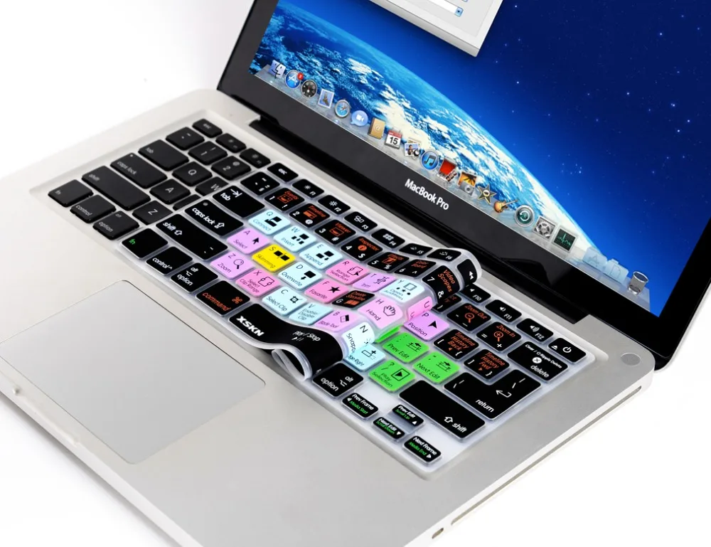 Functional Final Cut Pro X Shortcut XSKN Silicone Keyboard Cover Skin for Macbook Air 13 inch, for Pro 13, 15, US&European