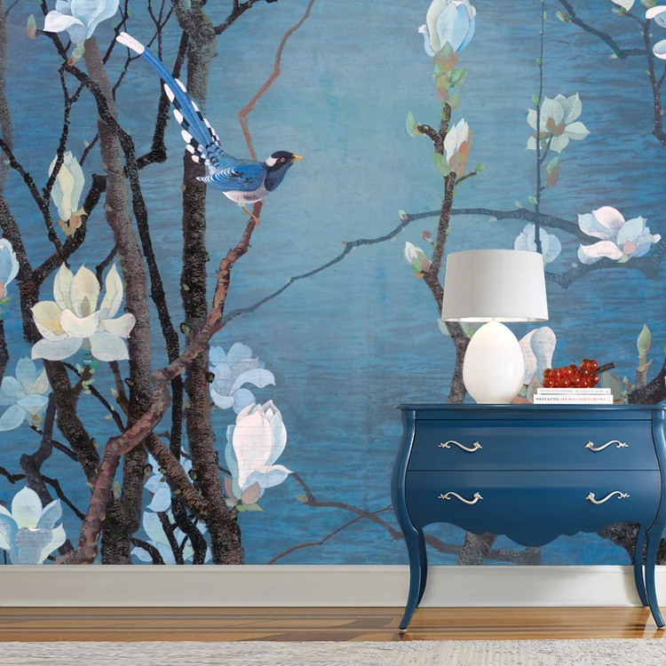 

0.53x10 Meter Birds and Orchids Patterns Nonwovens Wallpapers Mural Decorative Living Room TV Walls Wall Decorative Wallpapers