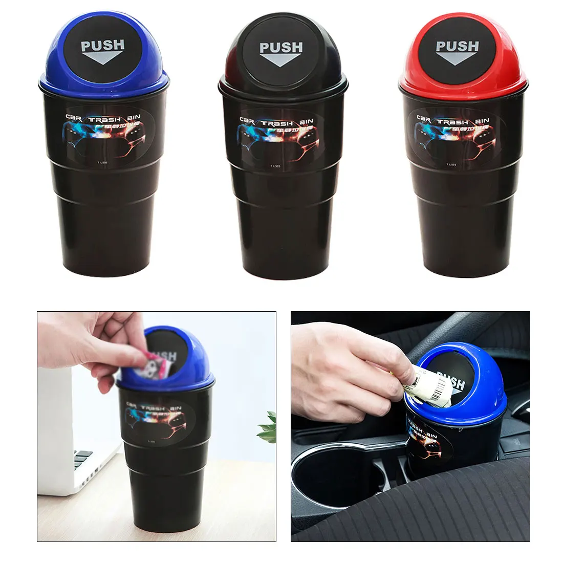 

Car Trash Bin Garbage Can Plastic Trash Bin Garbage Container Box Waste Basket 1 PCS Trash Bin