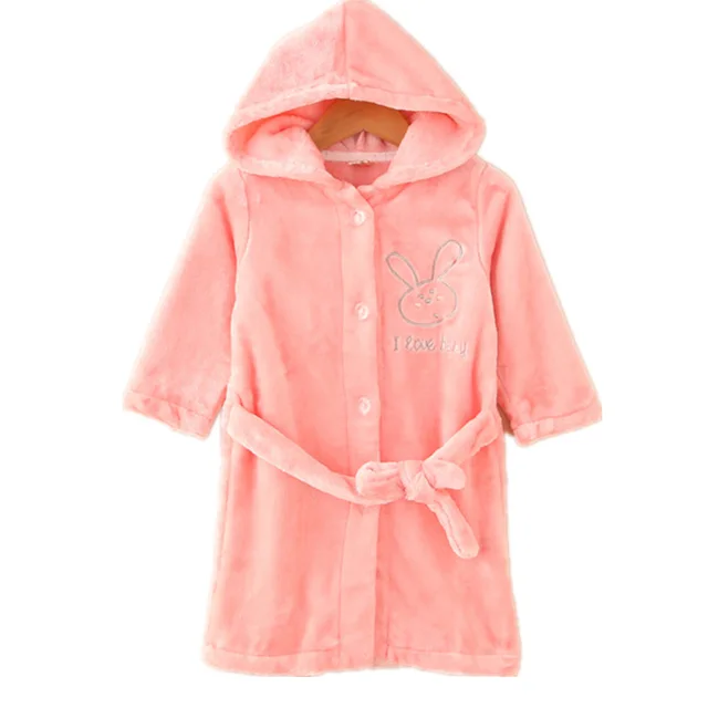 Baby Bathrobes For Children Kids Boys Girls Hooded Terry Bathrobe