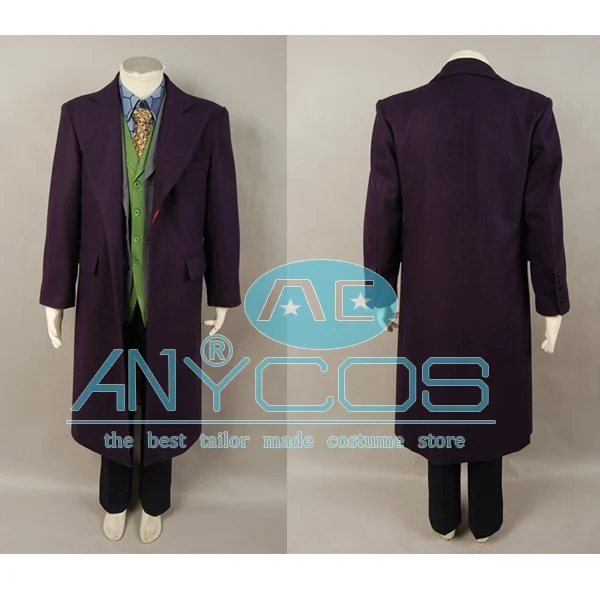 

Batman The Dark Knight Joker Costume Batman Joker Suit Outfits Classic Halloween Cosplay 6 pcs FULL SET Cosplay Costume