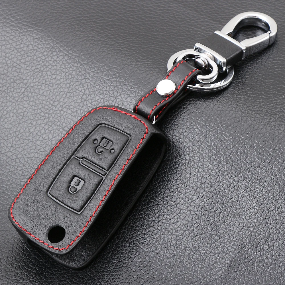 

2 Button Leather Car Remote Key Fob Shell Cover Case For Nissan X-Trail Juke Qashqai Micra Pulsar 2014 2015 2016 2017 2018
