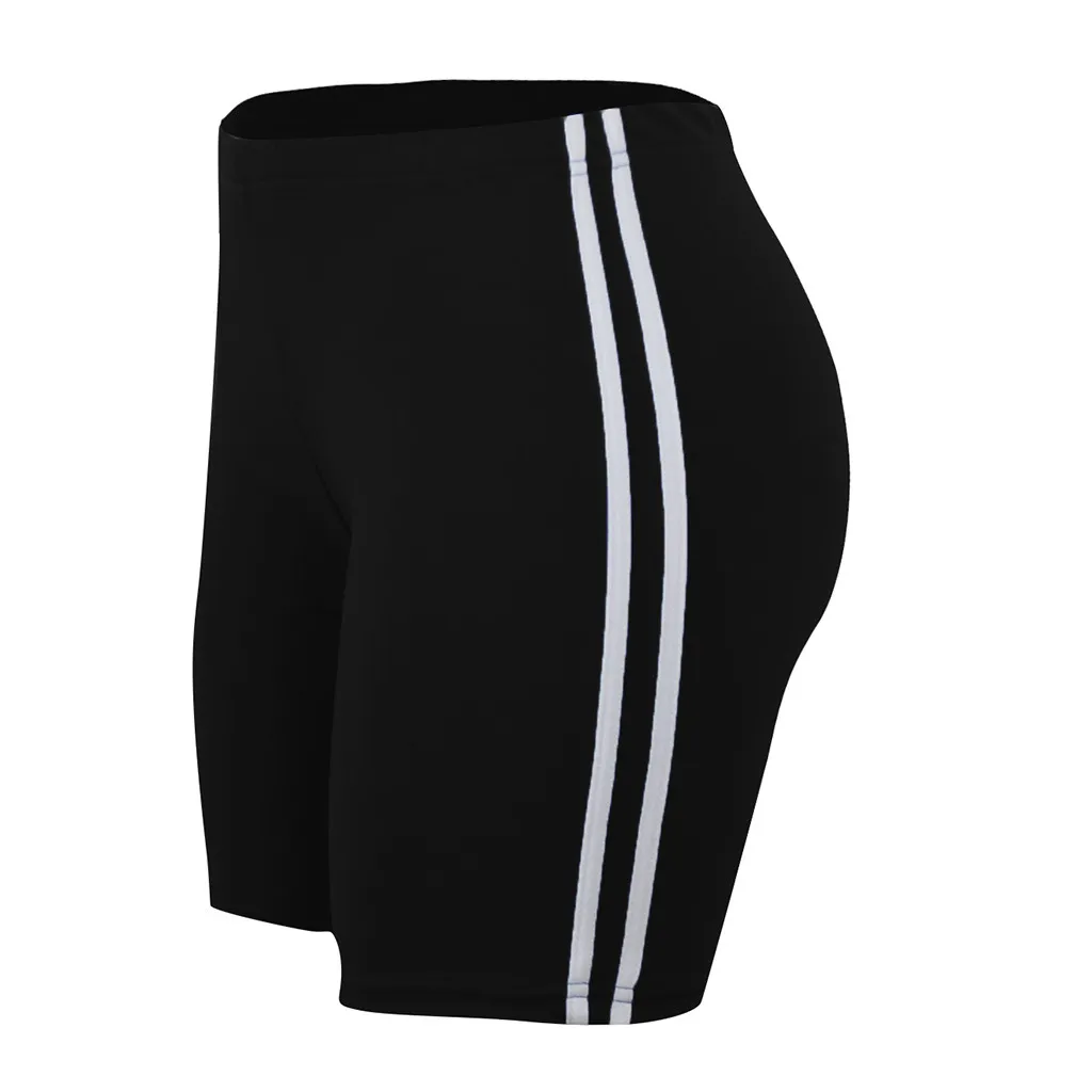 Shorts Spodenki Damskie Shorts Women Pantalones Cortos Mujer Korte Broek Dames Mid Waist Stripe Fitness Hips Tight Shorts Z5
