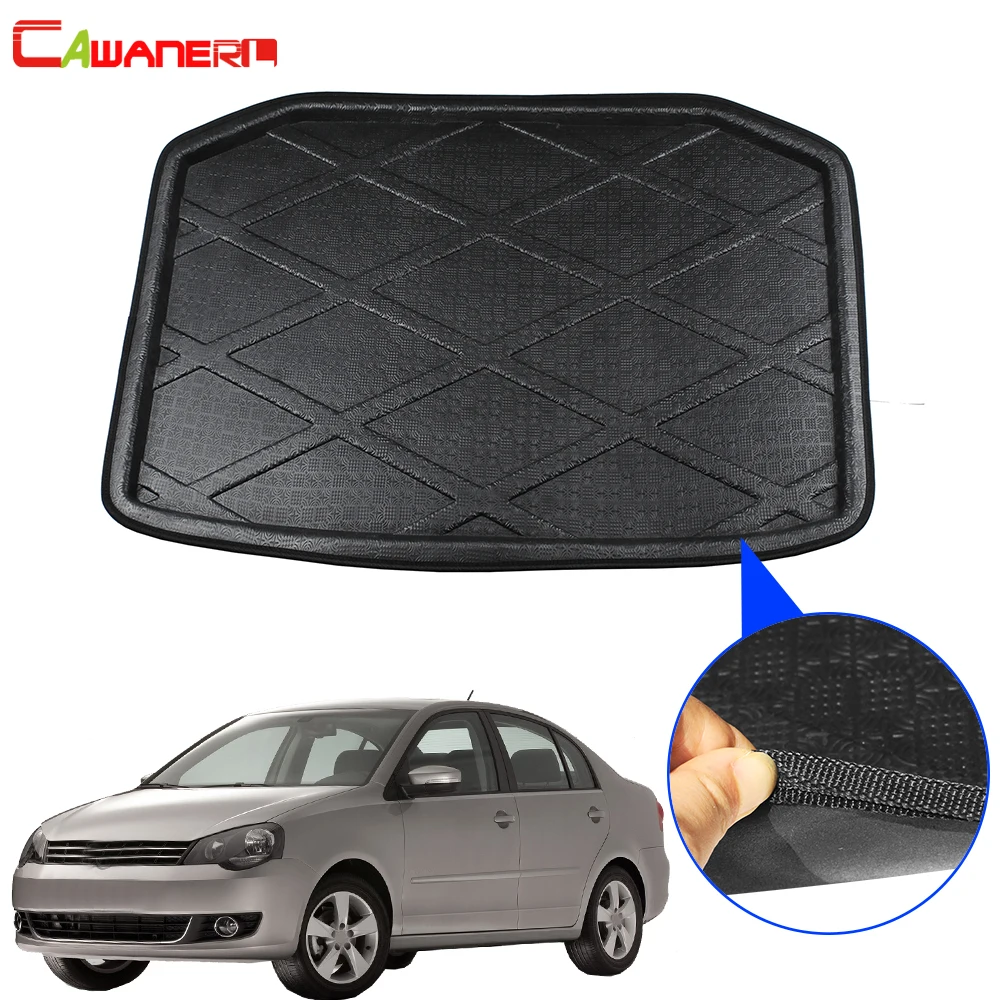 

Cawanerl Car Trunk Mat Rear Boot Tray Liner Luggage Carpet Floor Cargo Mud Kick Pad For Volkswagen Polo Sedan Saloon 2004-2010