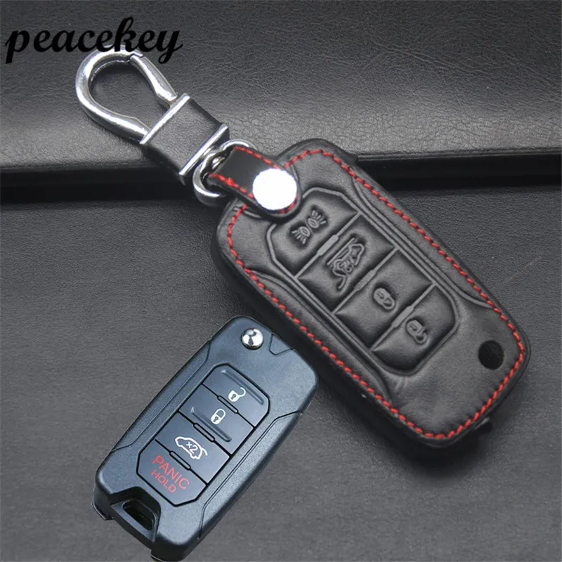 Peaceky из натуральной кожи автомобилей Smart Key стикер сумка-чехол цепочка для ключей для джип Ренегат жесткий сталь флип складной ключ держатель