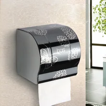 Moderne Salle De Bains Accessoires Noir Peinture Surface En Laiton Porte Papier Toilette Boîte de Papier Mur Monté