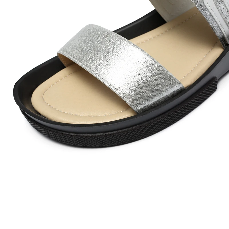 AIMEIGAO Plus Size Flat Summer Women Sandals Flat Casual Shoes Fashion Comfortable Roman Sandals Peep-toe Flat Women Shoes