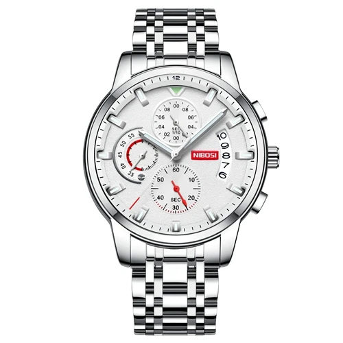 NIBOSI новые брендовые кварцевые часы для мужчин спортивные часы для мужчин Стальной ремешок Военные часы водонепроницаемые золотые наручные часы Relogio Masculino - Цвет: K