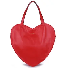 2016 Caliente Rojo en Forma de Corazón de Las Mujeres Bolso de Mano de Cuero PU de LA Mujer Bolsos de Las Mujeres Famosas Bolsas de Gran Bolso de Las Señoras Bolsa de Hombro de la Marca
