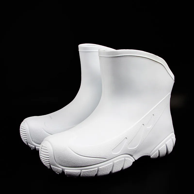 SWYIVY Rainboots Woman EVA Kitchen Anti Slip 2018 Light Weight Female Waterproof Rain Boots Ankle Boots White Rainboots Woman 45