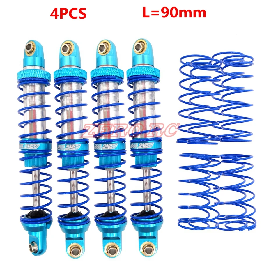 4PCS ROCK ALUMINUM OIL SUSPENSION SHOCKS ABSORBER 90MM WITH SPARE