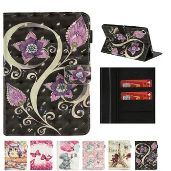 

3D Cartoon For Amazon Kindle Fire Hd 8 Tablet 2017 Cases Smart TPU Flip Leather Case Cover For New Fire HD8 2017 2016 Fundas