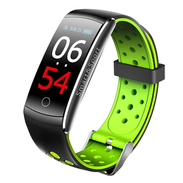 [Новинка] Q8S смарт-браслет с монитором сердечного ритма фитнес-Браслет Шагомер Смарт-часы браслет фитнес-браслет трекер активности - Цвет: Green