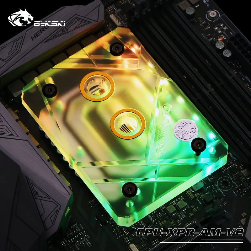  Bykski CPU Wasser Block RGB/D-RGB AURA SYNC Peeling Abdeckung + Kupfer Unten Für AMD Ryzen AM4 AM3 