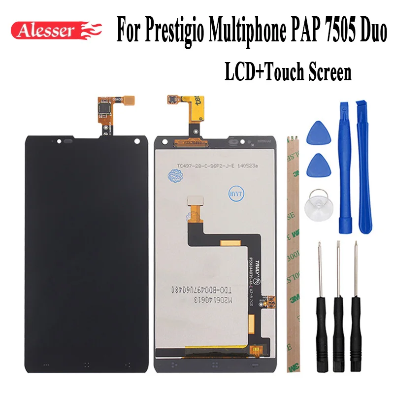 

Alesser For Prestigio Multiphone PAP 7505 Duo LCD Display and Touch Screen Assembly Repair Parts Replacement+Tool+Adhesive