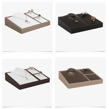 Высококачественная подставка из кожзаменителя под украшения Набор Подставка ожерелье консольная Коробка кольцо держатель Органайзер для сережек подвеска витрина для счетчика