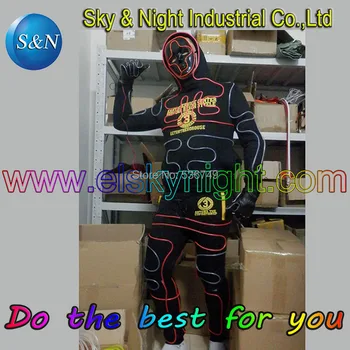

2017 New LED Costumes, LED robot suit. EL Wire costumes, EL Wire clothing, All sew with Hands