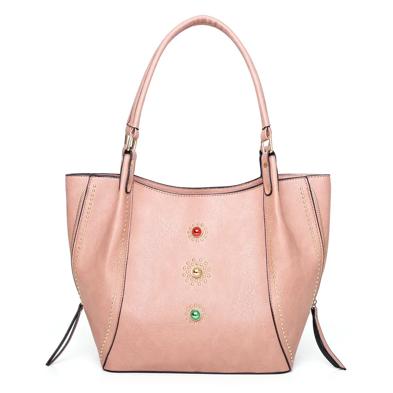 Женская сумка через плечо и сумочка, женская сумка с бриллиантами, женская сумка с заклепками, дизайнерская брендовая сумка MIWIND, весна, Новое поступление, 5 цветов - Цвет: pink