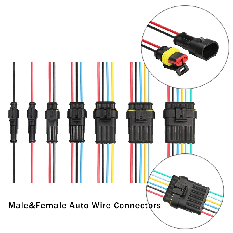 

1P/2P/3P/4P/5P/6P Pin Male & Female Waterproof Electrical Connector Plug with Cable Auto Wire Terminals Connector