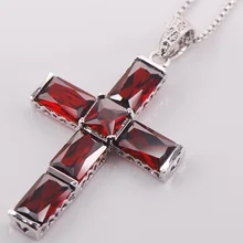 Cruz Granate Plata de Ley 925 de Joyería de Moda Colgante TE428