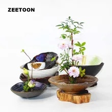 Корзина для цветов грубая глиняная Ваза Jardiniere Ikebana Kenzan керамическая Столешница цветочный горшок цветочный узор винтажный домашний декор