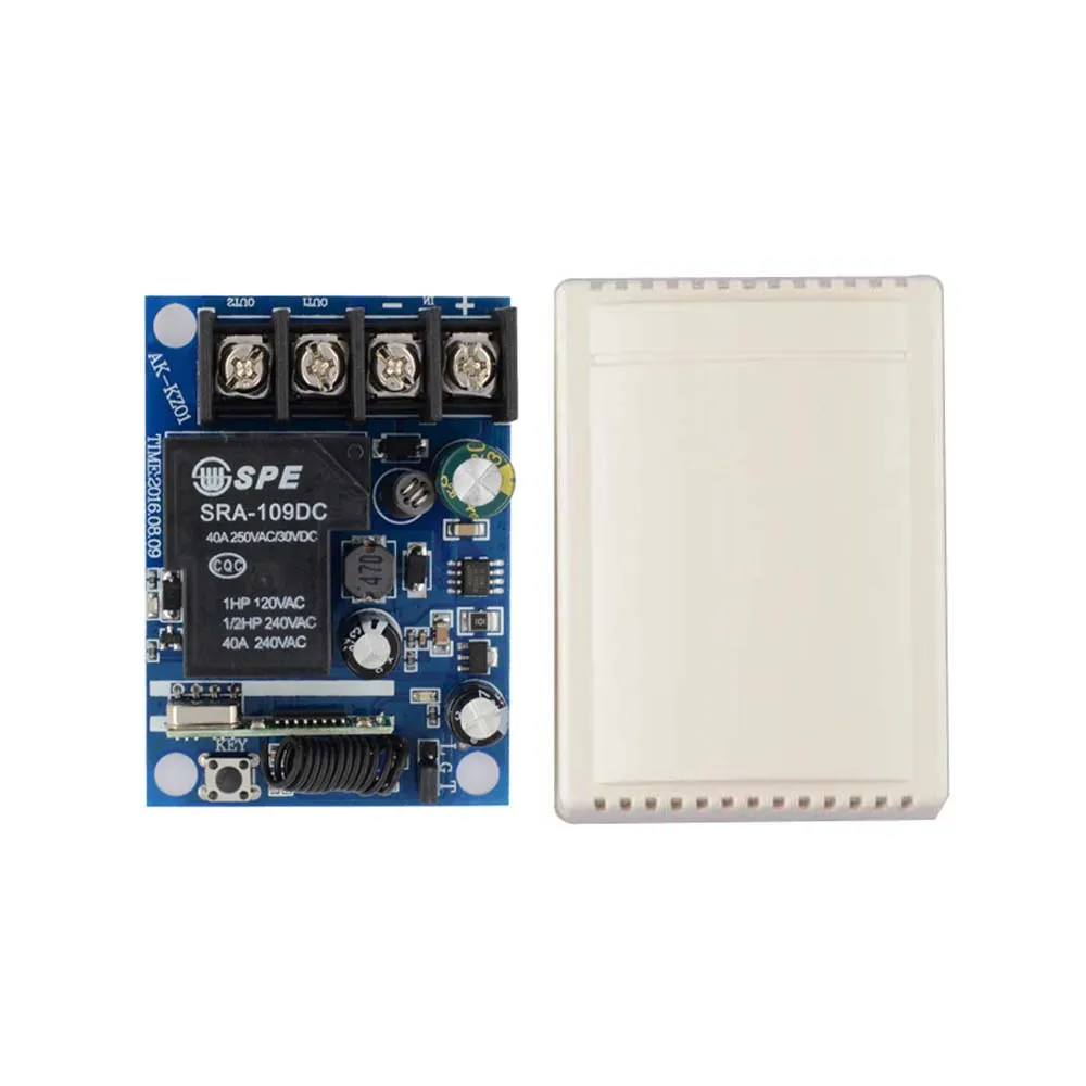 

DC 12V-48V Wireless Remote Control Switches 1 CH 40A Relay Receiver for Car Battery Power Supply With Learning Button