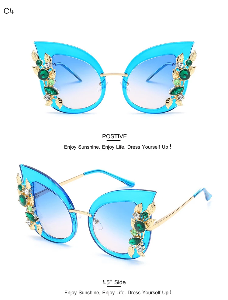 DRESSUUP Роскошные Алмаз солнцезащитные очки «кошачий глаз» Для женщин Брендовая Дизайнерская обувь UV400, кошачий глаз, модные солнцезащитные очки для женщин, UV400 оттенки Mujer